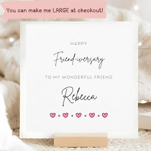 Happy 'Friendiversary' Card, Best Friend Card, Appreciation Card, Personalised Friend Anniversary Gift, Bestie, Years Of Friendship Card