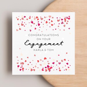 Engagement Personalised Hearts Card, Special Couple Card, To You Both Congratulations Gift, She Said Yes Card, Getting Married Card