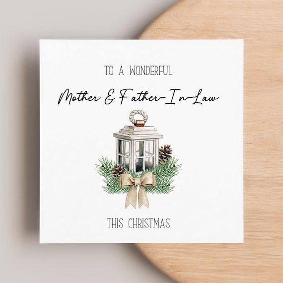 Mother Father-in-law Christmas Card, Personalised Xmas Card