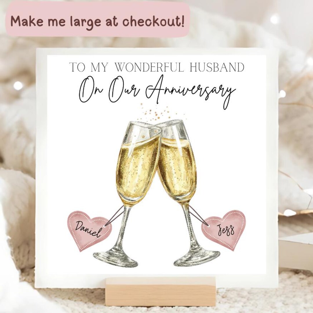 Wonderful Husband Anniversary Champagne Card, to My Husband Card ...