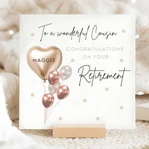 Cousin Retirement Personalised Card, Congratulations Retirement Card, Good Luck Cousin , Cousin Leaving Work Card, Cousin Is Retiring Card
