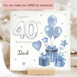 40e anniversaire de papa cadeau carte, carte d'anniversaire papa personnalisée, carte d'anniversaire de père quarantième, papa fête ses 40 ans, belle carte papa