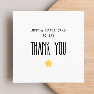 Little Card to Say Thank You Card, Special Thanks Card, Appreciation Card, Grateful Card, For Him, For Her, Star Card, Friend, Colleague