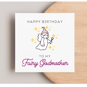 Fairy Godmother Birthday Card, Happy Birthday Godparent, Birthday Card For Her, Happy Birthday Godmother Card, Fairy, Aunt, Cousin, Sparkle