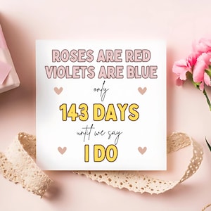 Carte de Saint-Valentin compte à rebours de mariage, carte de Saint-Valentin personnalisée, je t'aime, carte de Saint-Valentin fiancé, futur mari, future femme, amour