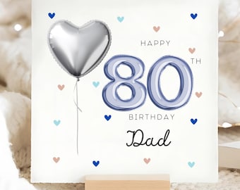 Dad 80th Birthday Card, Dad Is Eighty Card, Happy Birthday Daddy, Dad Birthday Gift, Dad Is 80, Papa Card, Pops Birthday Card, His Birthday