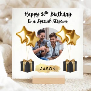 Beau-fils 20 ans carte d'anniversaire personnalisée, beau-fils a 20 ans, beau-fils 20e anniversaire, beau-fils a 20 ans, beau-fils, vingtième anniversaire, beau-fils, image, cadeau