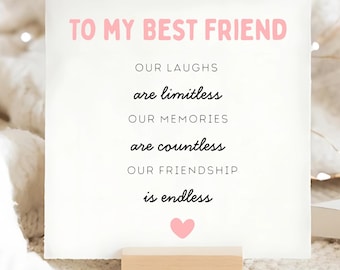 Best Friend Birthday Love Card, Special Friend Birthday Card, Best Friend Poem Card,  Bestie Lovely Words Card, Gift For My Friend,