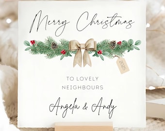 Weihnachtskarte 'Special Neighbours' – Modernes Design Mit Weihnachtsbaum & Kamin, Inkl. Umschlag