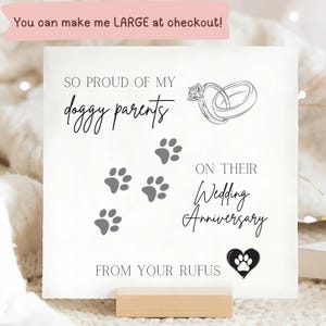 Personalised Dog Parents Wedding Anniversary Card, to my humans, from your dog, doggy mum, doggy dad, woof from, from your pet card, paws