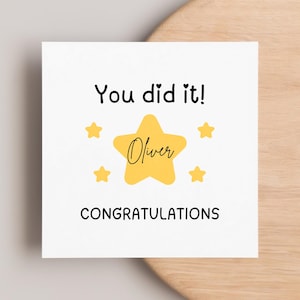 Tarjeta de felicitación "Lo lograste", tarjeta de felicitación personalizada, tarjeta "Muy orgulloso de ti", para ella, para él, tarjeta "Bien hecho", "Me alegro por ti".