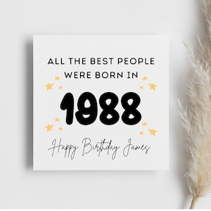Personalised Year of Birth 'All the Best People were born in' card, birthday card, birth year card, for her, for him, birth, special person