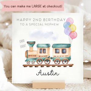 Biglietto di auguri per il secondo compleanno del nipote, biglietto di auguri personalizzato per il secondo compleanno, biglietto di auguri per il secondo compleanno del nipote, nipote compie due anni, biglietto per nipote di 2 anni
