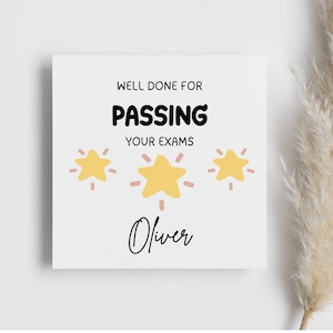 Personalised Well Done on Passing Your Exams card, congrats, SATS, GCSE, you passed, school leaver, exams tests, son, daughter, you did it