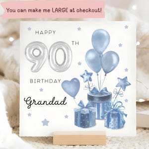 Carte cadeau 90e anniversaire grand-père, carte d'anniversaire grand-père personnalisée, carte quatre-vingt-dixième anniversaire grand-père, carte grand-père fête ses 90 ans, grand-père