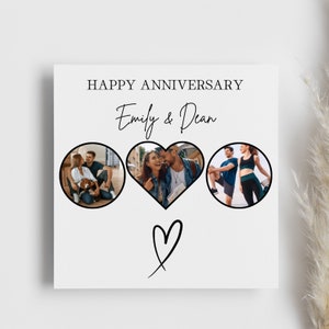 Custom Personalised Photo Anniversary Card, photo upload gift, happy anniversary, to you both card, married couple card, years together card
