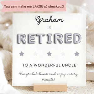 Carte Oncle est retraité, carte de félicitations à la retraite de l'oncle, cadeau personnalisé de retraite de l'oncle, carte de départ de l'oncle, fête de l'oncle