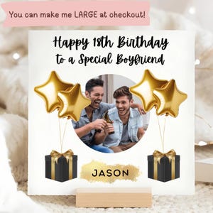 Carte d'anniversaire personnalisée avec photo de petit ami de 18 ans, carte Photo de petit ami a 18 ans, carte d'anniversaire de petit ami dix-huitième, cadeau Image Photo de petit ami