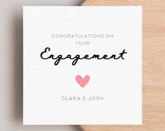 Gepersonaliseerde verlovingskaart, gefeliciteerd kaart, voor jullie allebei verlovingskaart, trouwen kaart, cadeau voor verloving, gelukkig stel
