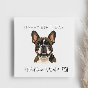 Personalised From Your Frenchie Dog Birthday Card, Fur baby card, for my humans card, hooman birthday, pet lover, woof card, doggy parent