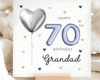 Hunts England Biglietto Auguri 70° Compleanno Nonno - Best Grandad In The World, 148x148mm Con Busta