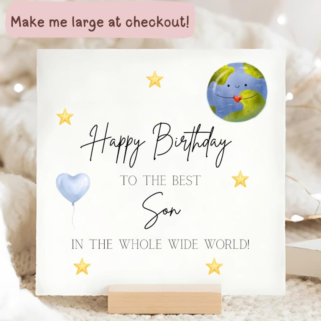 Best Son in the Whole Wide World Birthday Card, Son Birthday, Happy ...