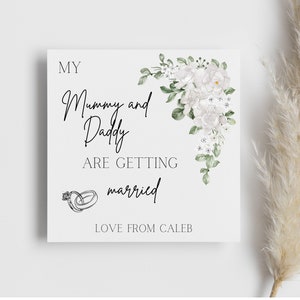Personalised 'My Mummy & Daddy' are getting married, to my parents, card from your baby, card from your child, special wedding, marriage