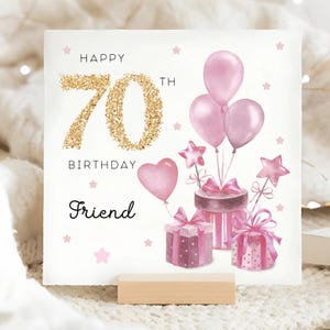 Carte de cadeaux d'anniversaire d'un ami, carte d'anniversaire personnalisée, carte d'anniversaire d'un ami, carte d'anniversaire de 70 ans, carte d'anniversaire de 70 ans, belle amie