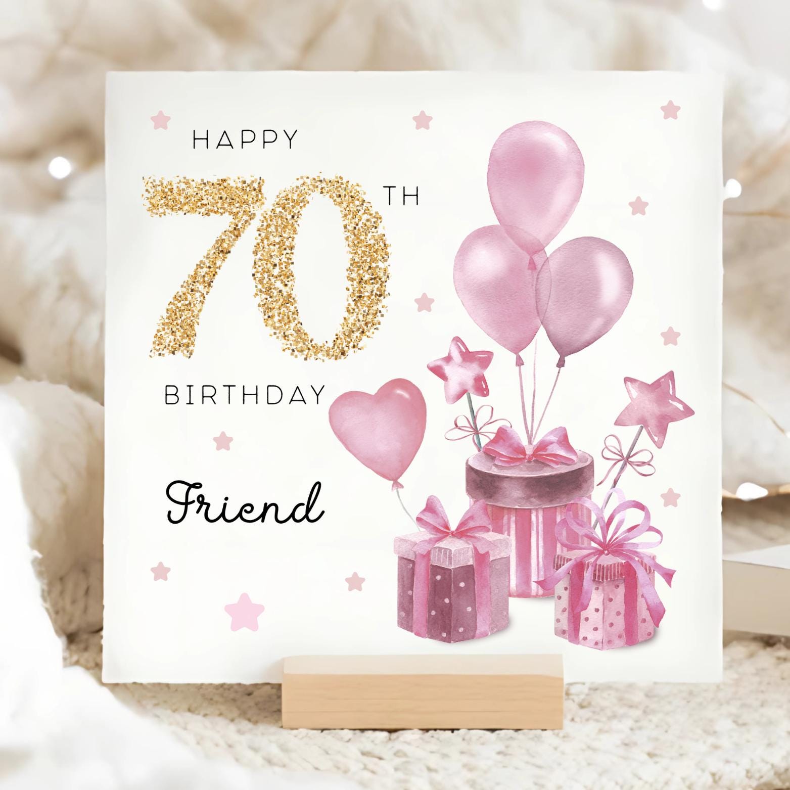 Friend 70th Birthday Presents Card, Personalised Friend Birthday Card ...