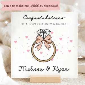 Aunty & Uncle Engagement Card, Personalised Aunt Uncle Engagement Card, Aunt Is Engaged Card, Auntie Is Engaged, Congratulations Both Card