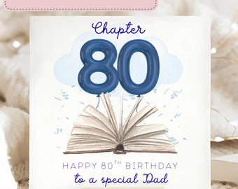 Dad Chapter 80 Birthday Card, Daddy 80th Birthday Card, Personalised Eightieth Dad Card, Pops is 80 Card, Dad Eighty Gift, Papa Is 80 Card