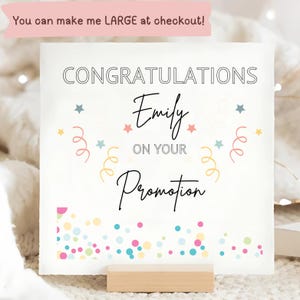 Tarjeta de felicitación por ascenso, tarjeta personalizada, bien hecho, te han ascendido, tarjeta de colega de trabajo, para ella, para él, felicitaciones