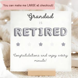 Carte grand-père est retraité, carte de félicitations à la retraite grand-père, cadeau de retraite personnalisé grand-père, carte grise grand-père quittant le travail