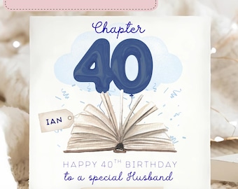 Cartão de aniversário de 40 anos para o marido, Cartão personalizado para o aniversário de 40 anos do marido, Cartão para o marido que completa 40 anos, Presente para o marido que faz 40 anos