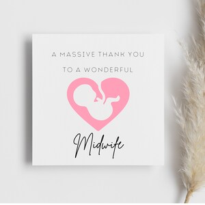 Merci carte sage-femme, mon infirmière, carte de grossesse, nouveau-né, hôpital NHS, merci, appréciation, bébé né, petite fille, petit garçon, incroyable