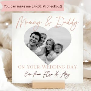 Custom Photo Mum & Dad Wedding Day card, personalised card, gift for parents, from your little ones, for daddy, for mummy, married, kids