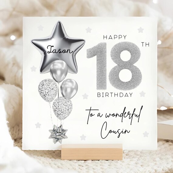 Stuff4 Fantastico biglietto di auguri il 18° compleanno cugino – 18 oggi e fantastico – Biglietto di auguri di compleanno cugino regalo di compleanno cugino 145mm regalo
