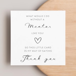 Mentor Thank You Card, Thanks So Much Card, Appreciation Card, Grateful Card, Colleague Card, Boss Card, Manager Card, Supervisor