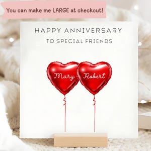 Special Friends Anniversary Card, Personalised Anniversary Card, Our Lovely Friends Personalised, Wedding Anniversary, Couple, Love
