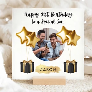 Tarjeta de cumpleaños personalizada con foto para hijo/a, tarjeta de cumpleaños para hijo/a, tarjeta de cumpleaños para hijo/a, regalo con foto para hijo/a, regalo de cumpleaños para hijo/a