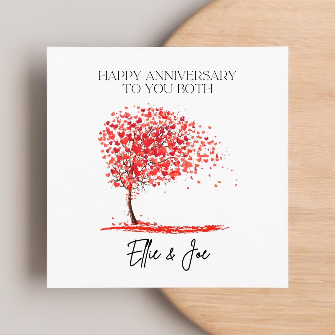 Happy Anniversary to You Both Card, Heart Tree Anniversary Card ...