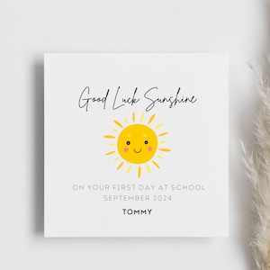 Carte « Good Luck Sunshine » pour la rentrée des classes, carte personnalisée, cadeau pour la rentrée des classes, carte pour la rentrée scolaire, premier cycle du secondaire, école maternelle primaire