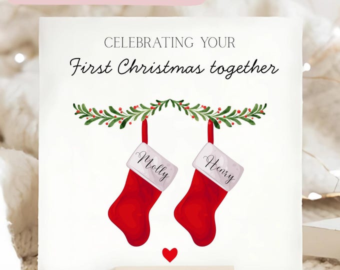 Your First Christmas Together Card, Personalised 1st Christmas Card