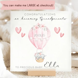 Tarjeta de felicitaciones por convertirse en abuelos, tarjeta para una niña, tarjeta personalizada para abuelos, tarjeta para nueva nieta, felicitaciones para ambos