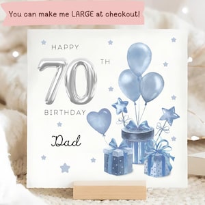 Carte de cadeaux pour les 70 ans de papa, carte d'anniversaire papa personnalisée, carte d'anniversaire pour papa des 70 ans, carte de père fête ses 70 ans, belle carte de papa