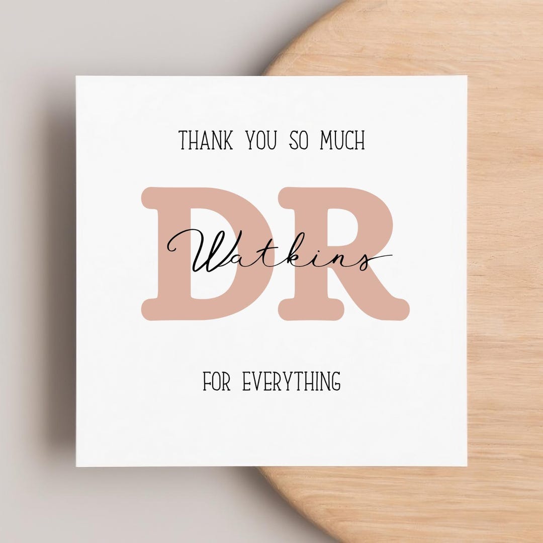 Thanks Doctor Card, Thank You for Everything Card, Dr, GP, Appreciation ...