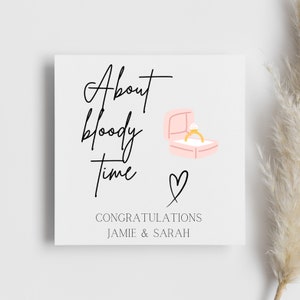 Carte de fiançailles personnalisée - À propos de Bloody Time, carte amusante, couple spécial, noms de personnes, pour vous deux, félicitations, mariage à venir