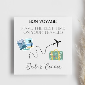 Bon Voyage Enjoy Your Travels Card, Personalised Card, Enjoy your trip card, flying abroad card, gap year card, for you both, lone traveller