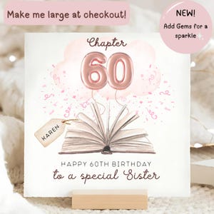 Syster kapitel 60 födelsedagskort, personligt diamantformat syster 60-årskort, syster sextioårsdagskort, syster rosa 60-årsdagskort