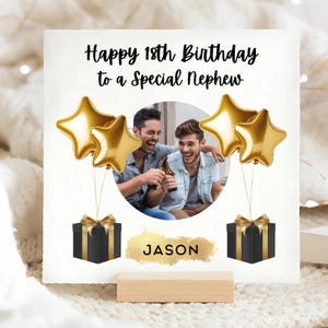 Carte d'anniversaire personnalisée avec photo de neveu de 18 ans, carte Photo de neveu a 18 ans, carte d'anniversaire de 18 ans neveu, cadeau photo avec image de neveu
